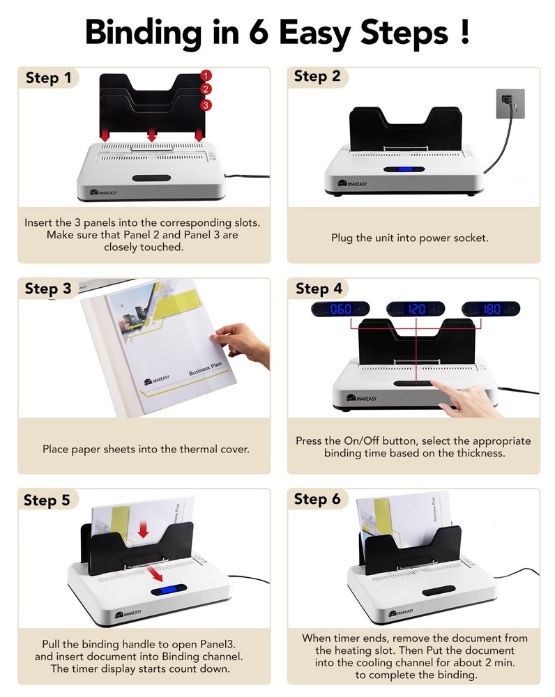 MAKEASY Thermal Binding Machine 500 Sheets Capacity with 10PCS Binding...