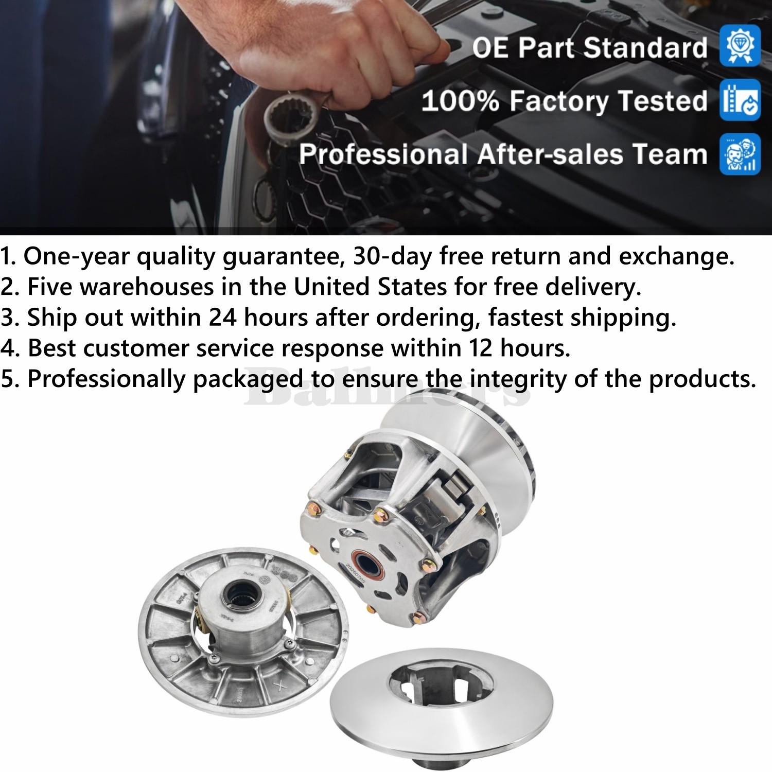 For Arctic Cat Wildcat 1000 Primary & Secondary Clutch 0823-498 0823-461