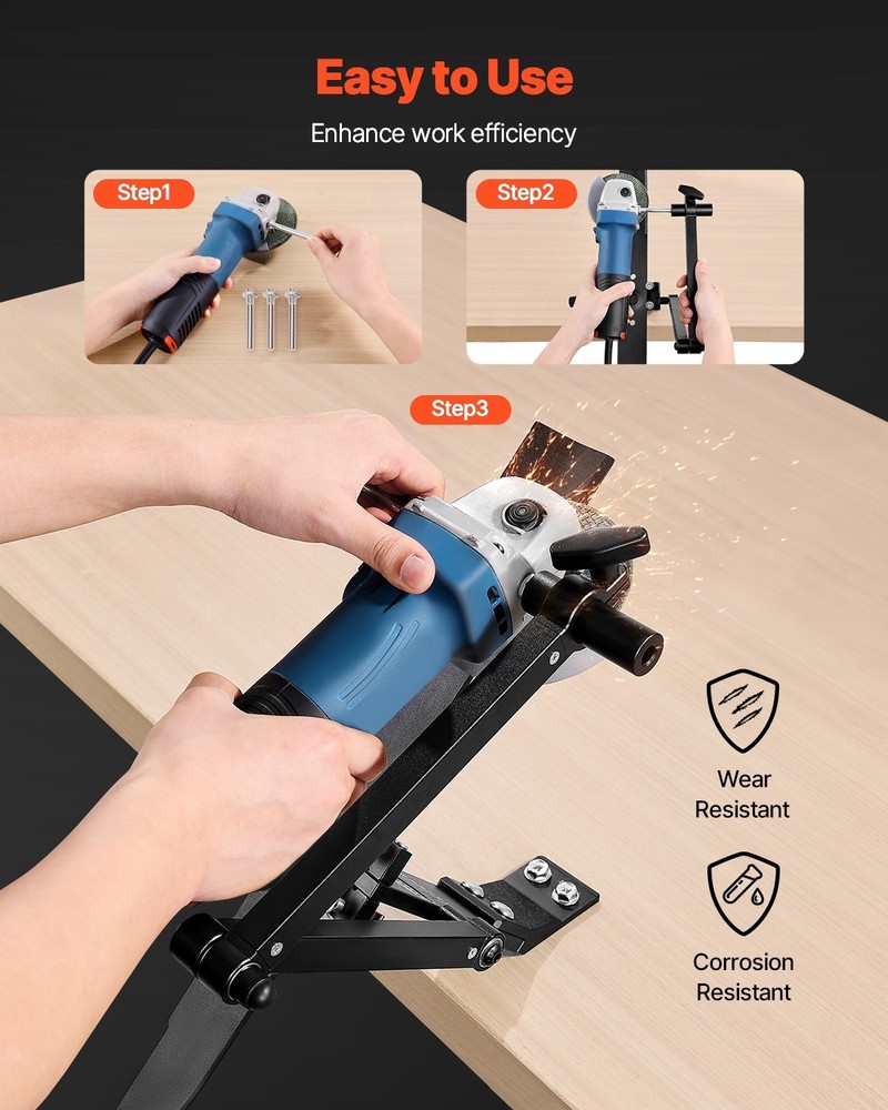 Lawn Mower Blade Sharpener 15°-45° Adjustable Frame-Suit for Right & Left Blades