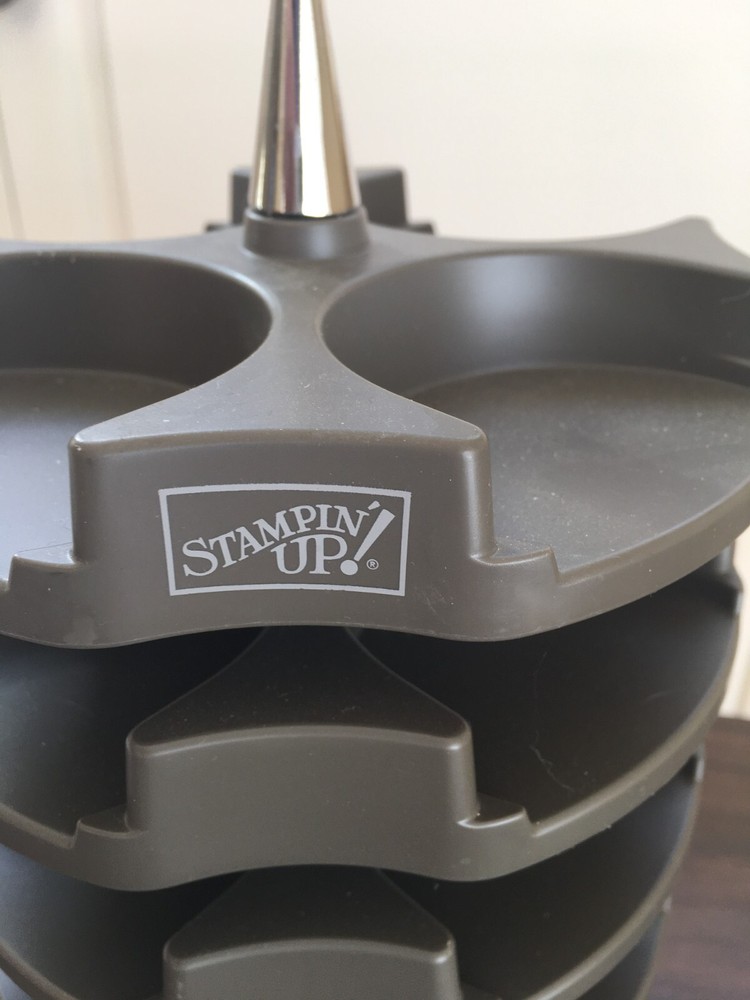 Gray Stampin Up STACK & STORE Embellishment Carousel Caddy Storage