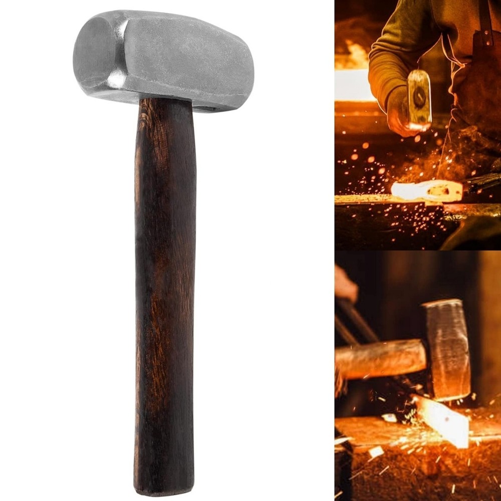 3lb Blacksmith Hammer for Farrier, Knife Maker, Welders, Blacksmith Forging Tool