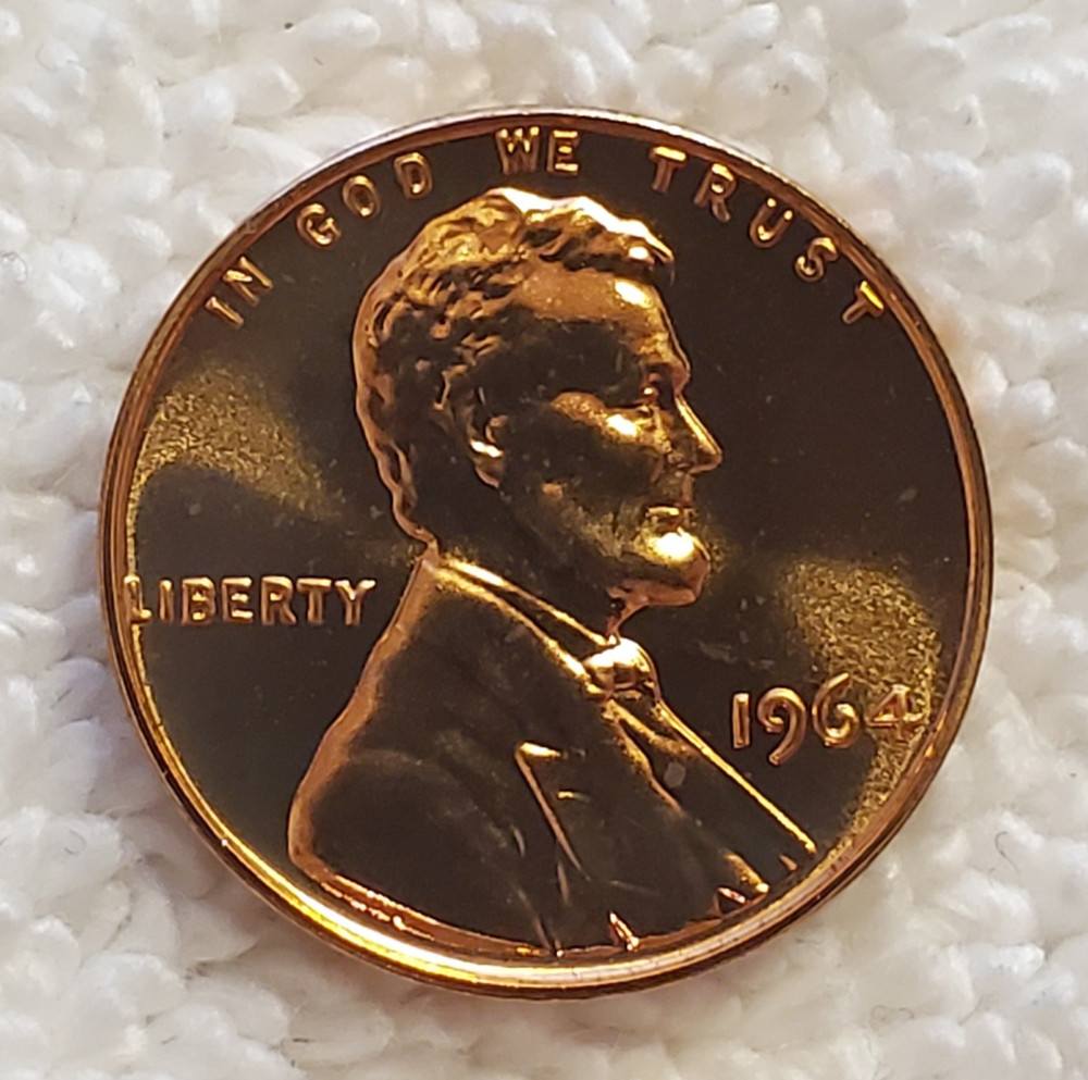 1964-P Proof Lincoln Memorial Cent, Red. 95% Copper