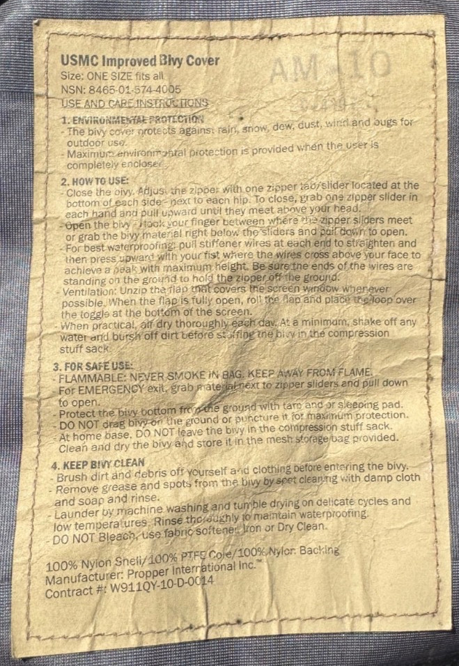 USMC 5-Piece 3 Season & Extreme Cold Sleep System Sleeping Bag w/ Bivy & Sacks