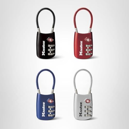 Master Lock Set Your Own Combination TSA Approved 4 Pack, Assorted Colors