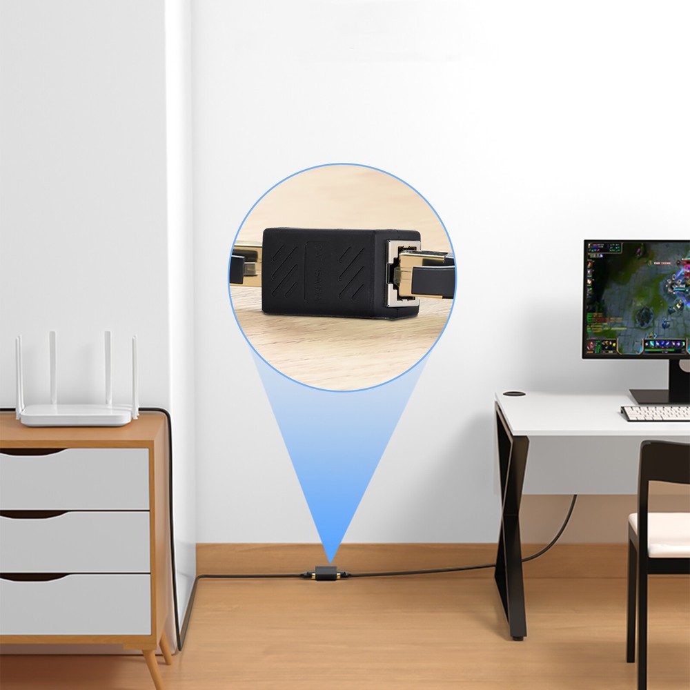 RJ45 Inline Coupler Cat6/Cat5e Ethernet Network Cable Extender Connector Lot