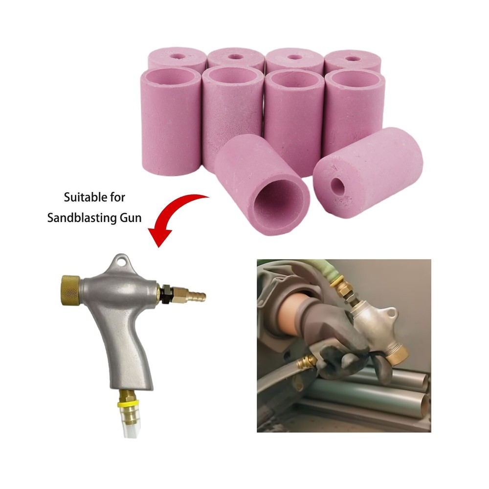 10 PCS Sandblaster Gun Nozzles SandBlaster Replacement Cylinder Ceramic Tips