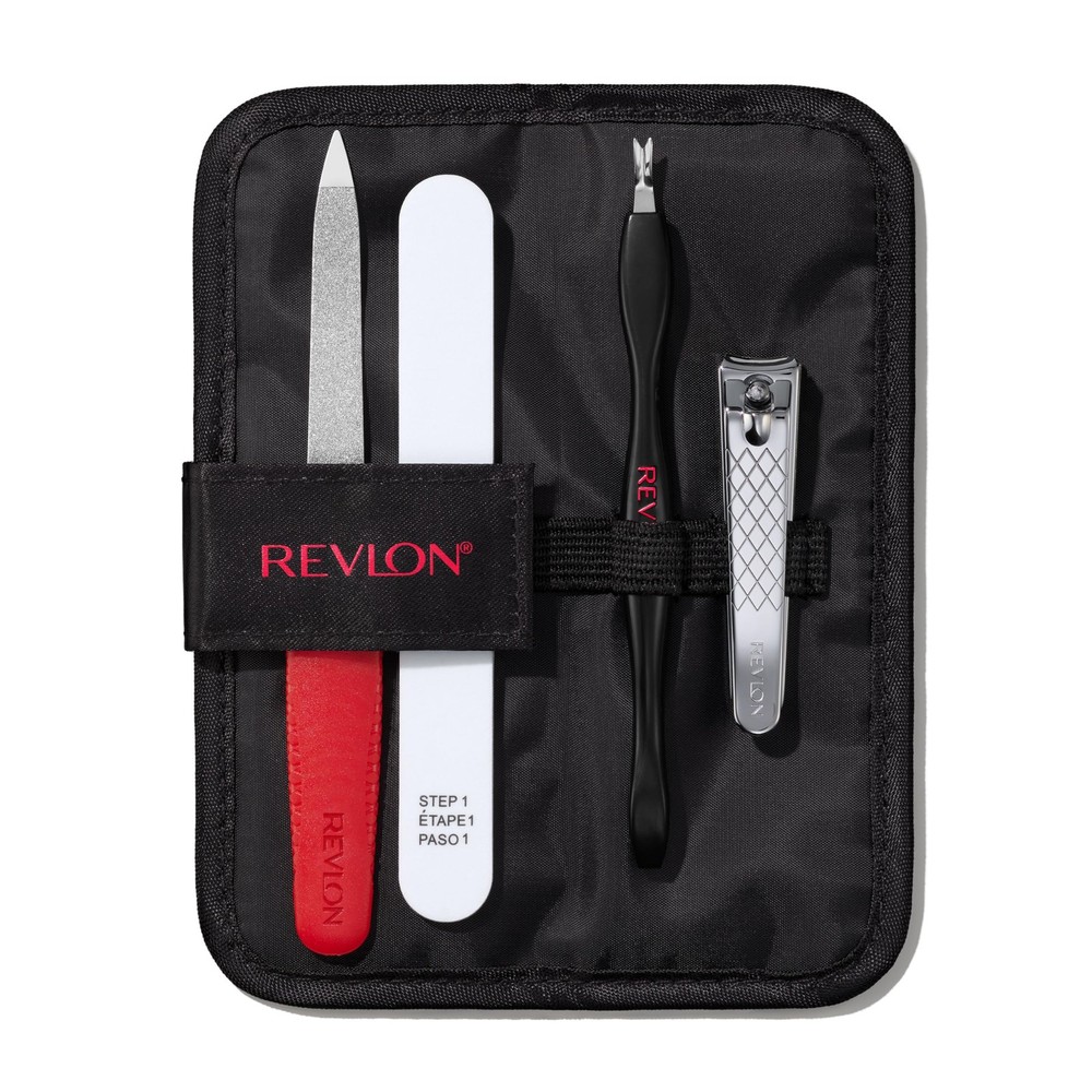Revlon Manicure Essentials Kit Nail File Cuticle Trimmer Clipper Buffer Set