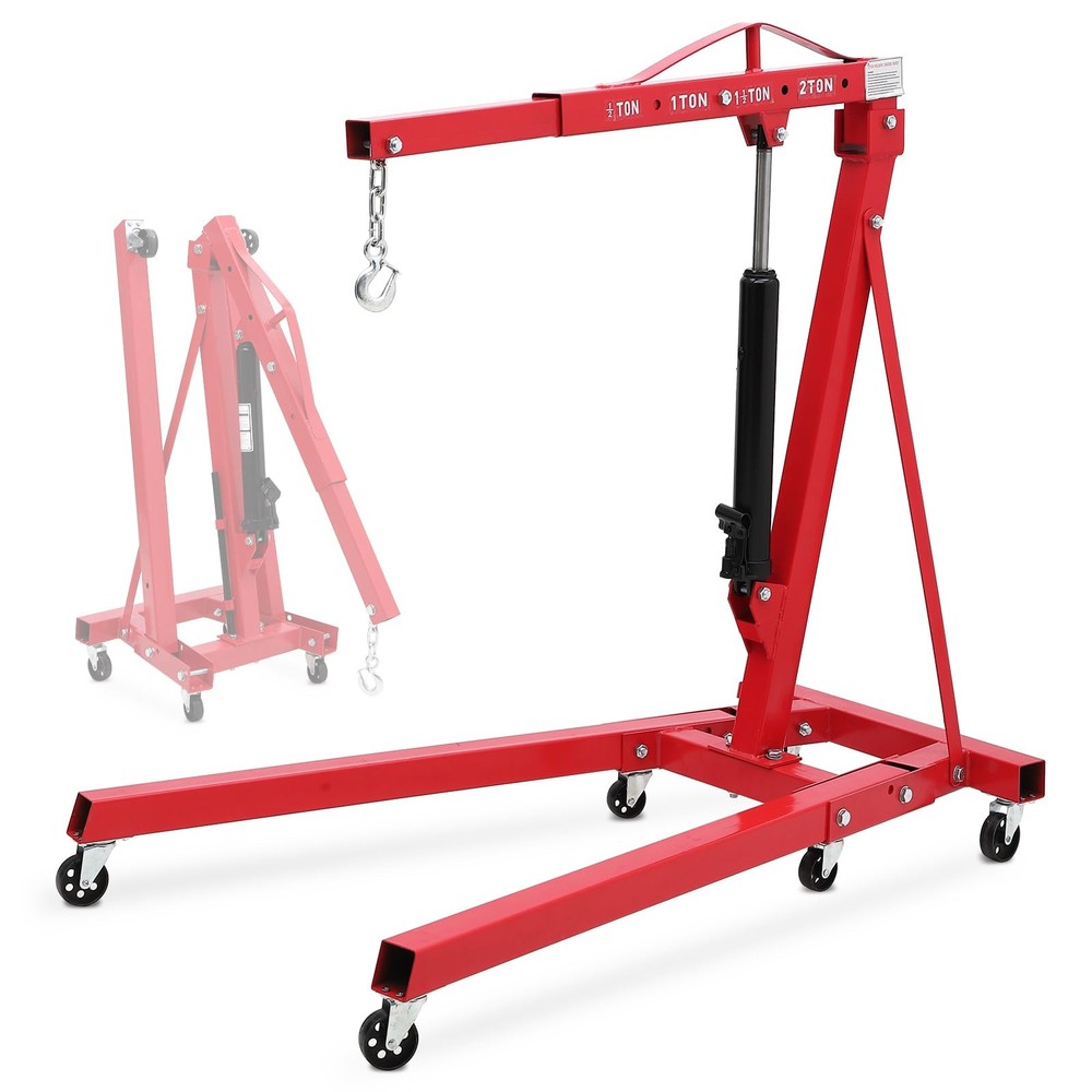 4400 LBS Mobile Hydraulic Engine Crane Foldable Engine Crane for Auto Repair
