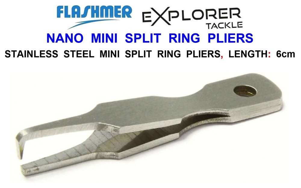 FLASHMER EXPLORER NANO MINI SPLIT RING PLIERS FOR WIRE TRACES PIKE SNAP TACKLE