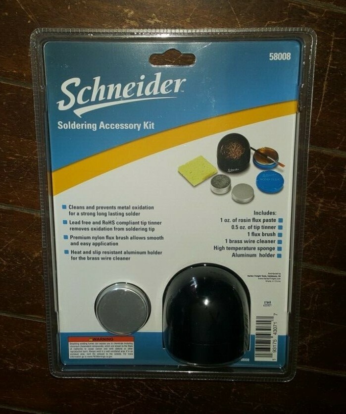 Schneider Soldering Accessory Kit: Paste/Tinner/Brush/Cleaner/Sponge/+ ~ #58008