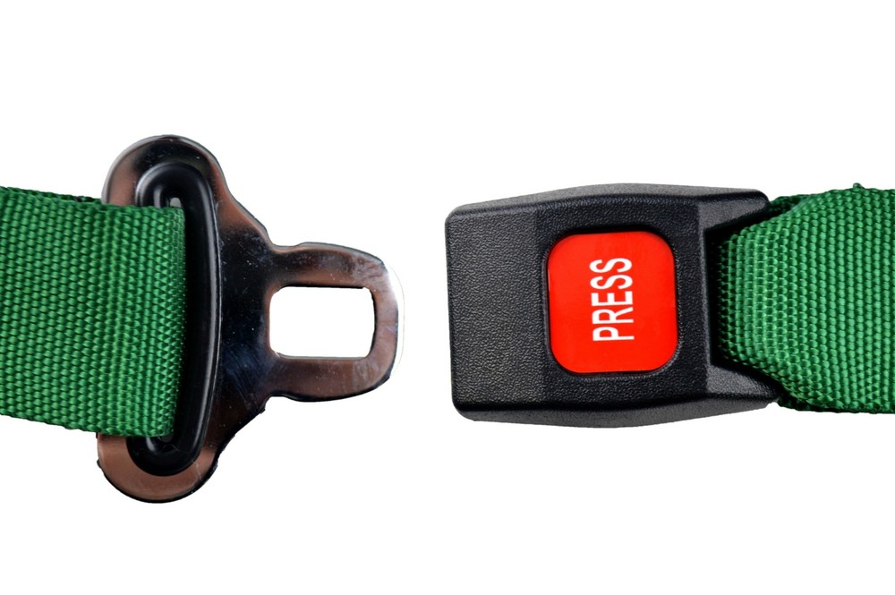 FLOOR MOUNT 3 POINT HARNESS BOLT IN PULL DOWN LAP BELTS DARK GREEN