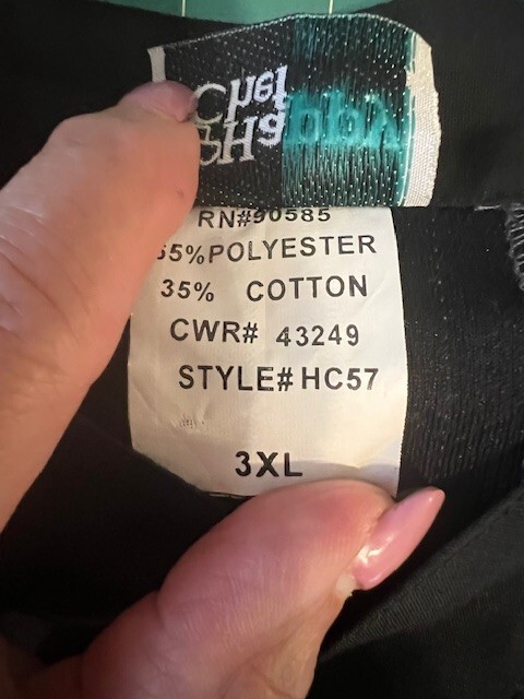 Uniform Shirt by Happy Chef Gray Black Long Sleeve Men's Size 3XL Zipper Closure