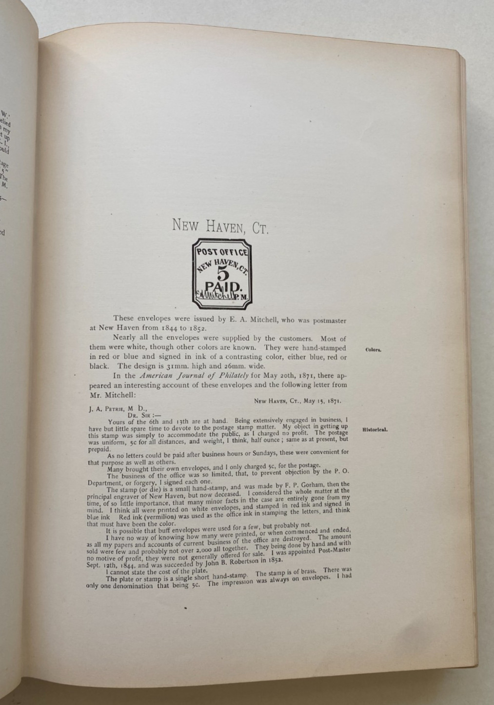 The POSTAGE STAMPS of the UNITED STATES by John N. Luff, 1st edition