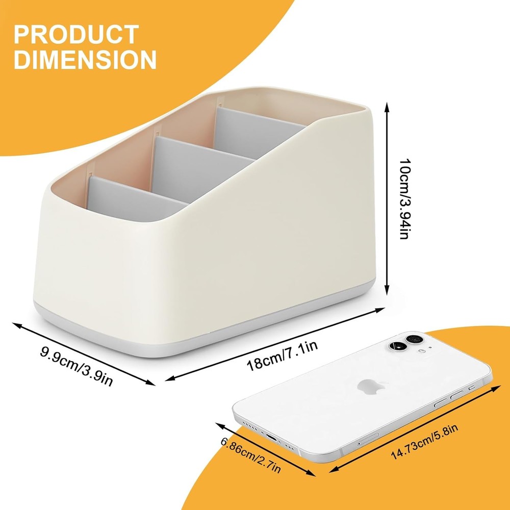 Remote Control Holder with 4 Compartments,TV Remote Caddy/Box/Tray Organizer for