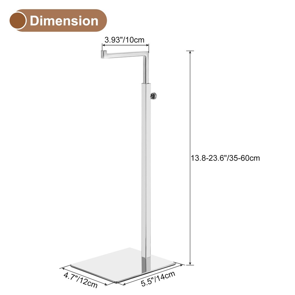 Purse Display Stand 2 Pack Adjustable Handbag Rack - Silver