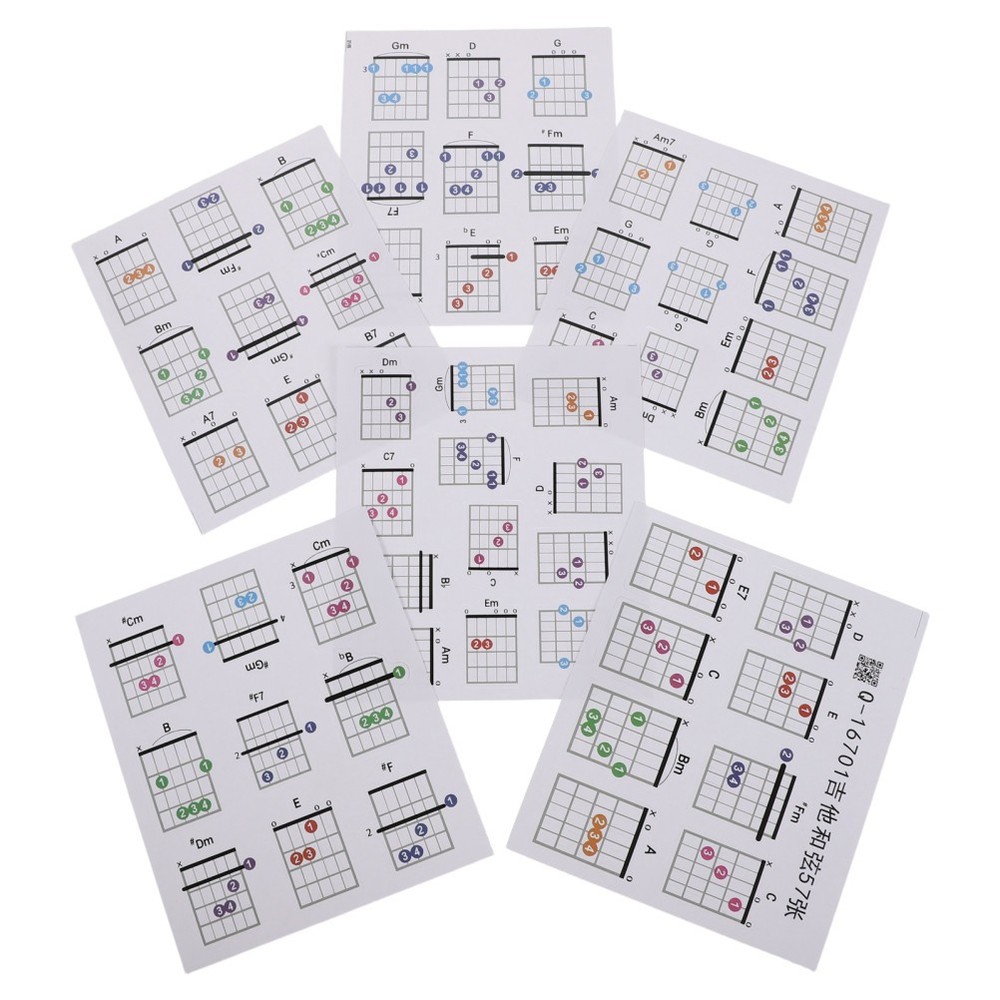 57 Pcs Portable Guitar Chart Beginner Chord Accessory Easy Chords