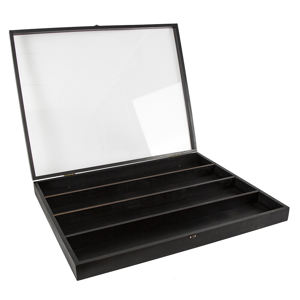 Sports Card Display Case 36 Graded Cards Baseball Wooden Frame UV Protection