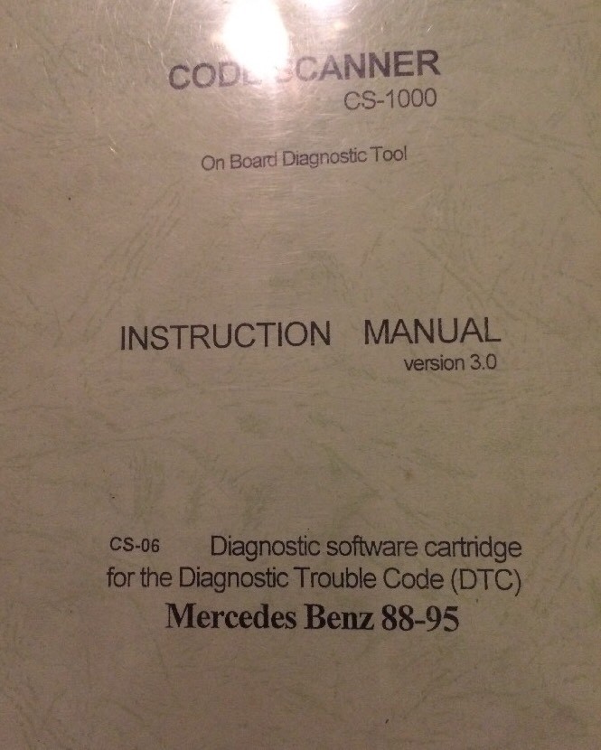 Trisco Electronics Code Scanner Instruction Manual Version 3.0 (Mercedes Benz)