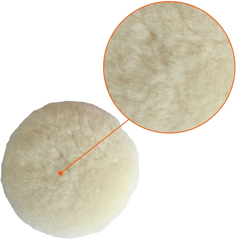 8PCS 3" Wool Polishing Pad Hook Loop Buffing Wheel for Orbital Polisher Buffer