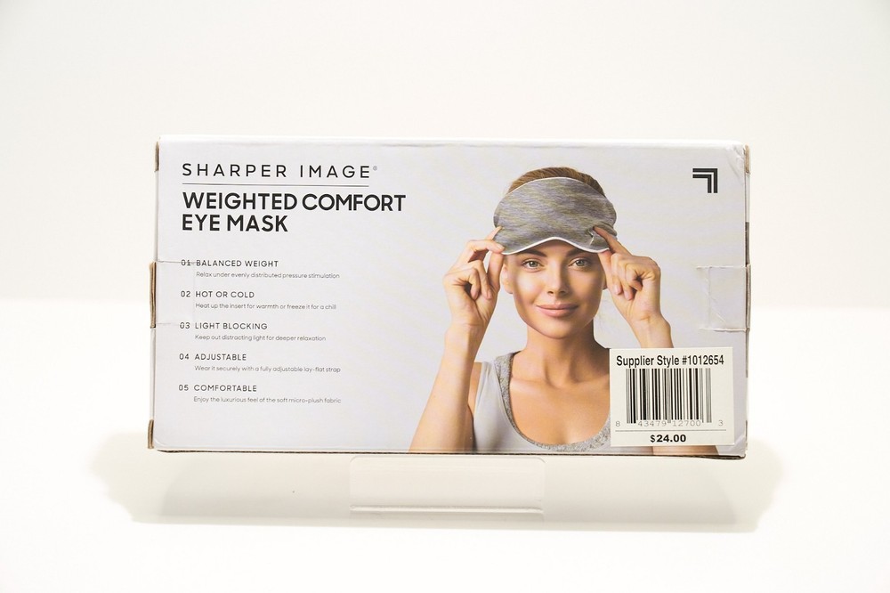 SHARPER IMAGE Weighted Comfort Eye Mask, Hot Cold Insert