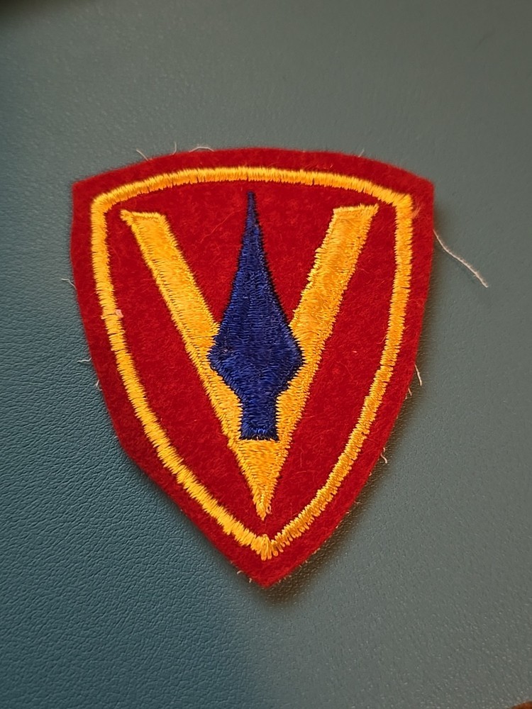 5th Marine Corps Division (USMC)Patch-Stitched on Wool-CC Backing-WW-II