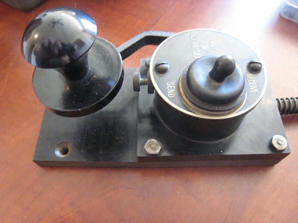 WW2 British No 48 Manpack Radio Transceiver Morse Code Telegraph Key, Flameproof