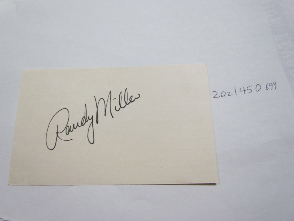 Randy Miller  signed Index Card  JSA AUCTION CERTIFIED