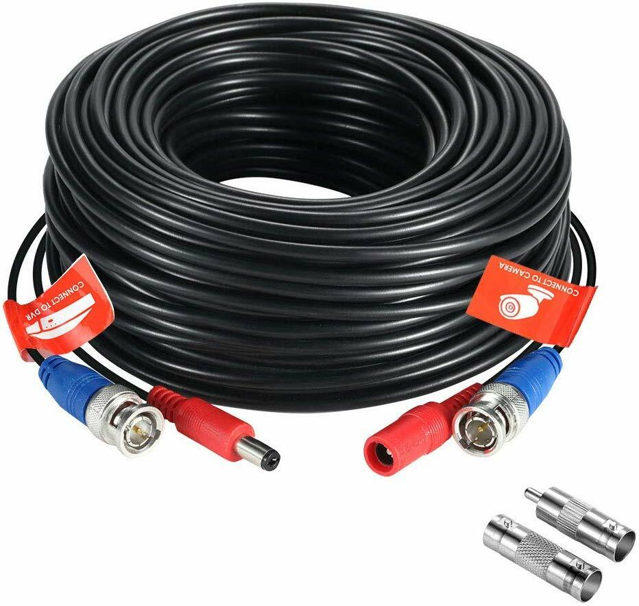 ZOSI 100ft Video Power Cable BNC RCA Cord Wire for Security Camera System