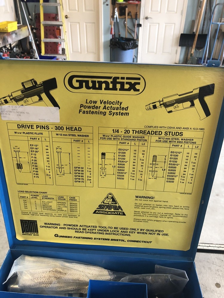 GunFix 25 Caliber Semi-Automatic Nail Fastner W/Shells “RamSet” type.