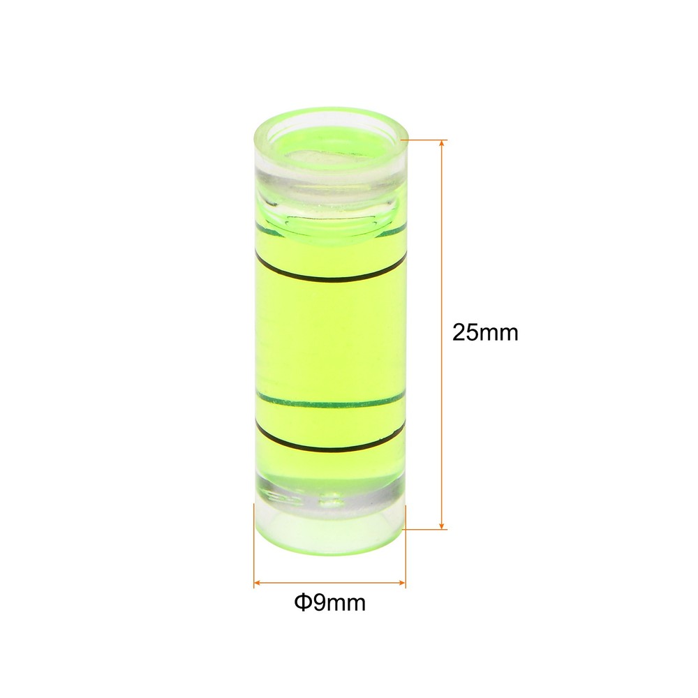 15pcs Small Cylindrical Bubble Level Vials 9x25mm Levels Measuring Tools