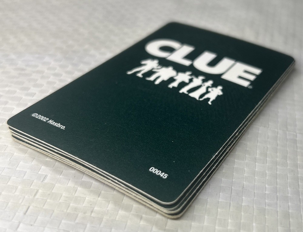 Clue Replacement Weapons Cards Set (Complete (6) 1996–2002