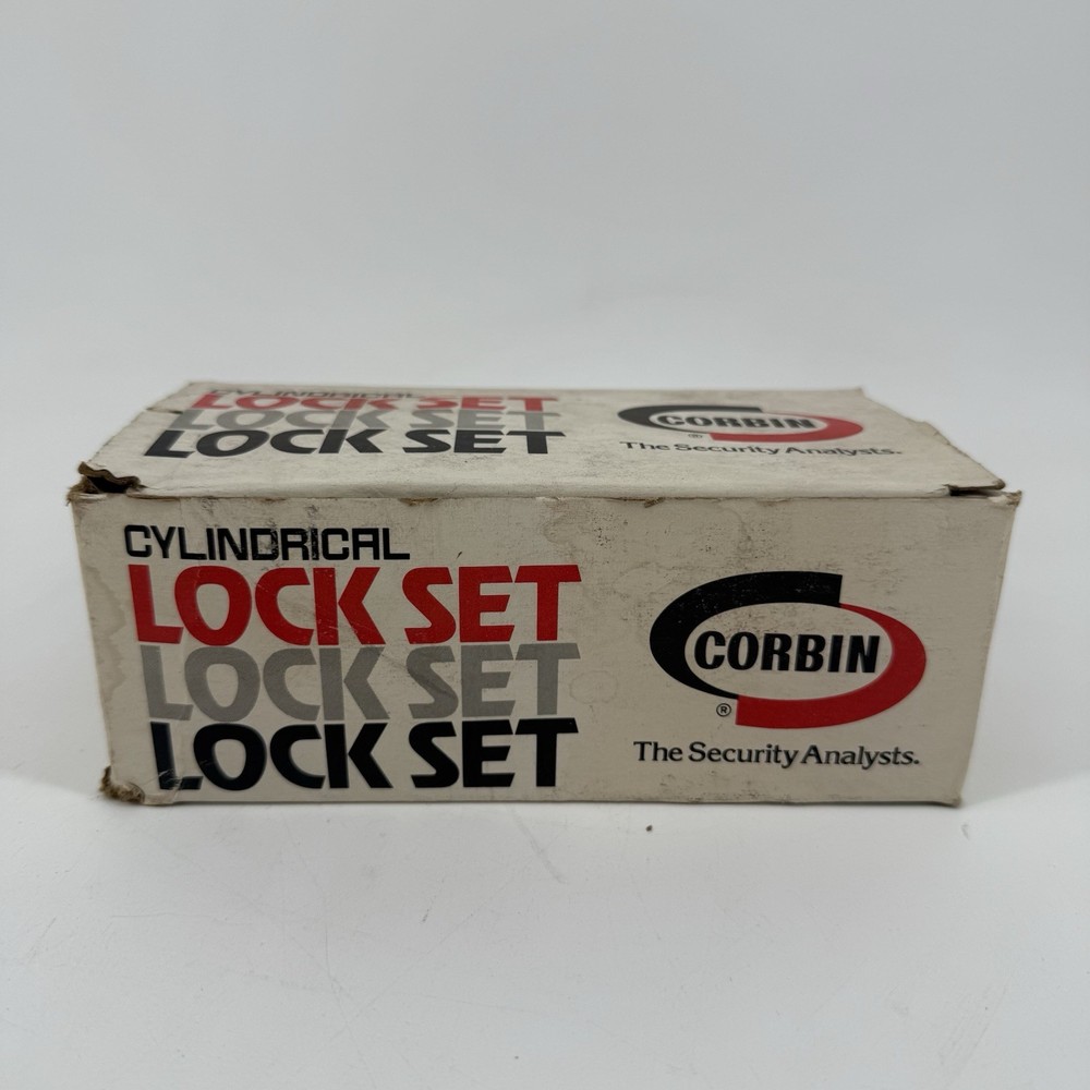 Antique Corbin Crestline Signet Cylindrical Lock Set - Brass Passage Door Knobs