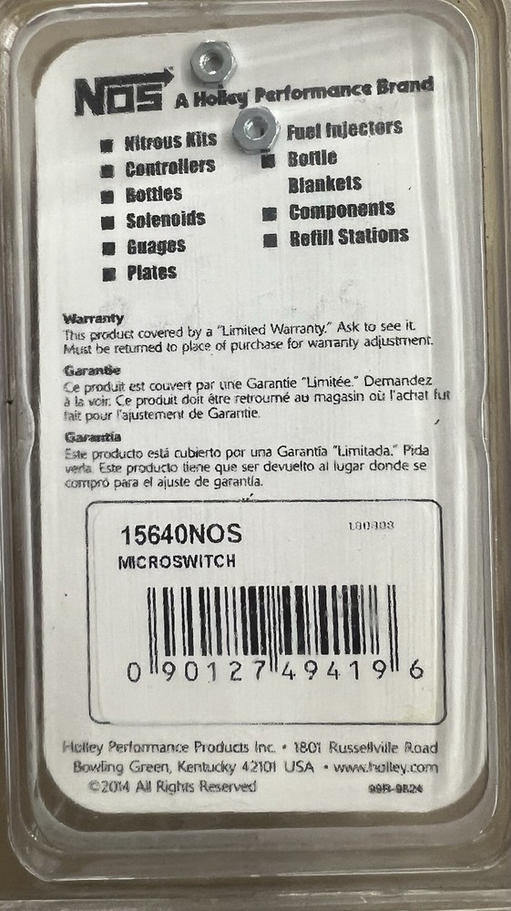 15640NOS NOS Microswitch & Bracket