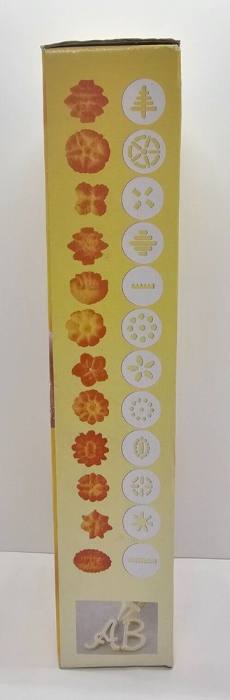 Cookie Press Set Hand-Held with 6 Nozzles and 24 Decorating Discs