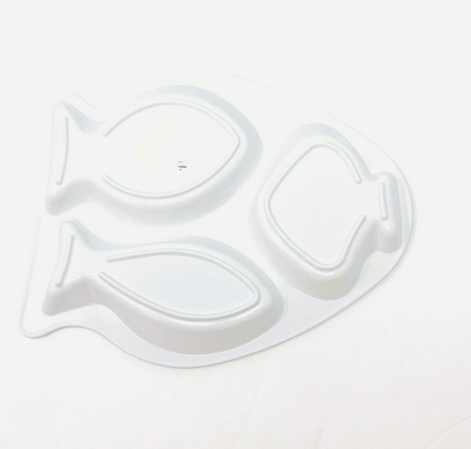 Fish Shaped Melamine 3 Sections Divided Plate