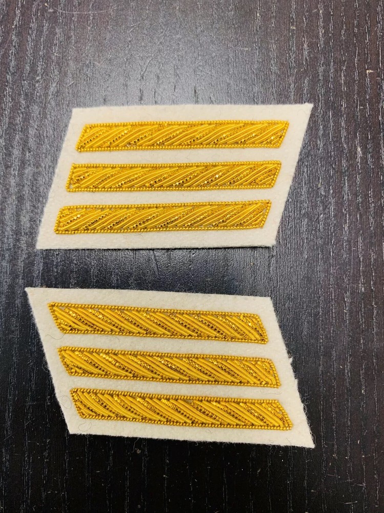 CSA Gold Embroidered Captains Bars - BUFF Background Pair - NEW