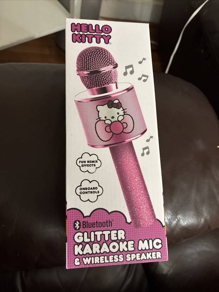 New Never Opened Box Glitter Karaoke Mic Wireless Speaker Hello Kitty