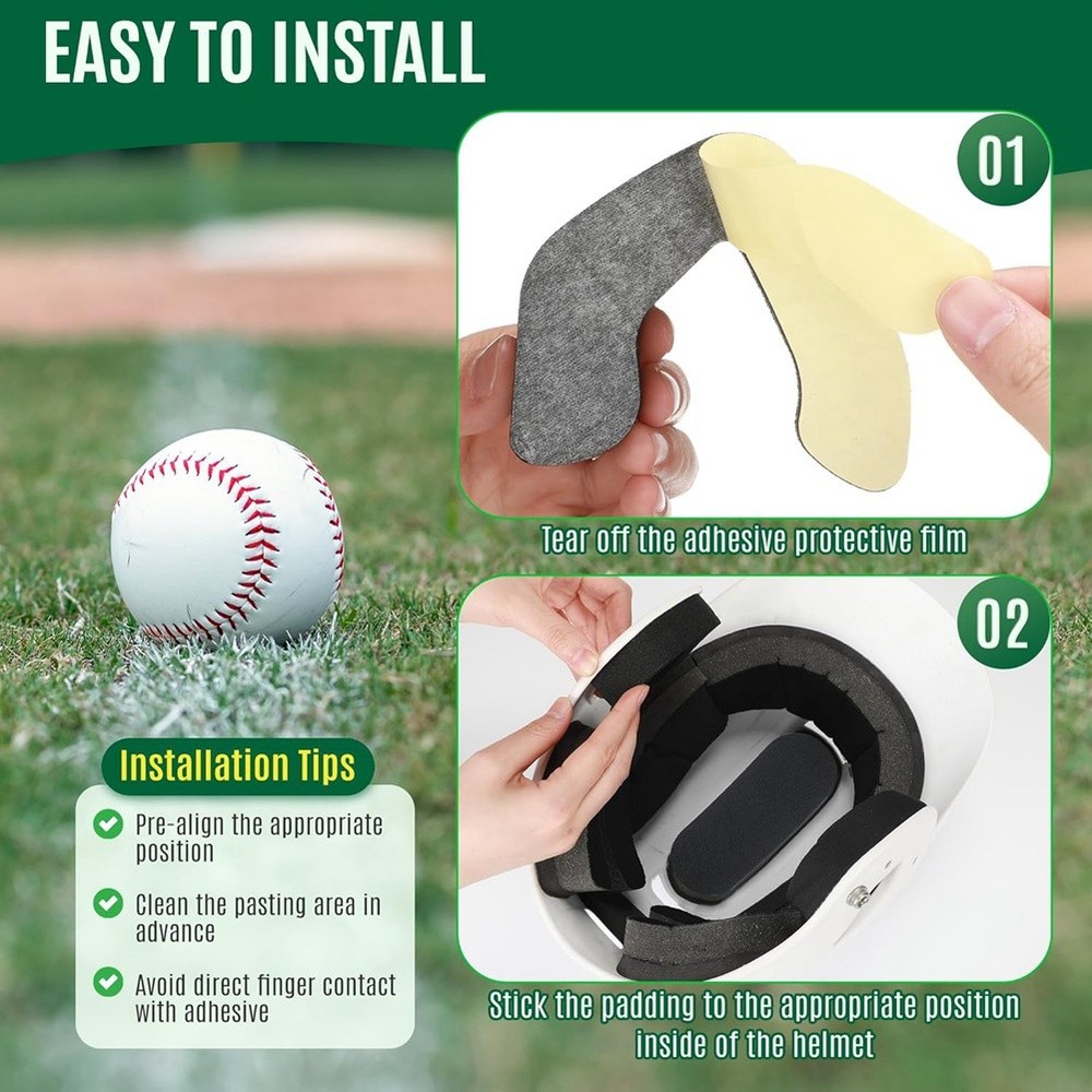 -Compatible Helmet Padding Kit, 0.79 Inch Thick Soft Foam Replacement Pads2084