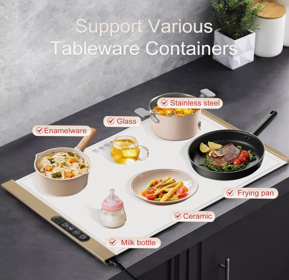 Foldable Food Warming Mat Rollable Buffet Electric Warming Tray 3 Level Temp