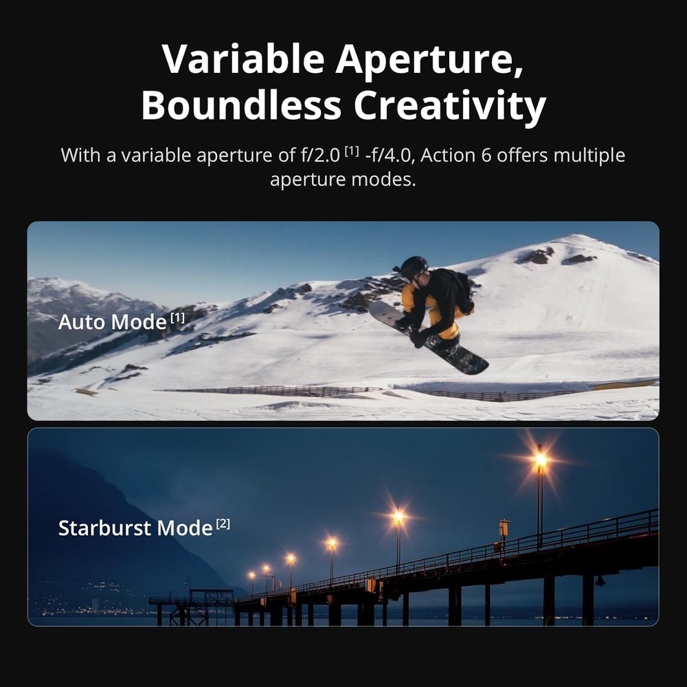 DJI Osmo Action 6 Enhanced Combo - 4K OLED Variable Aperture Action Camera