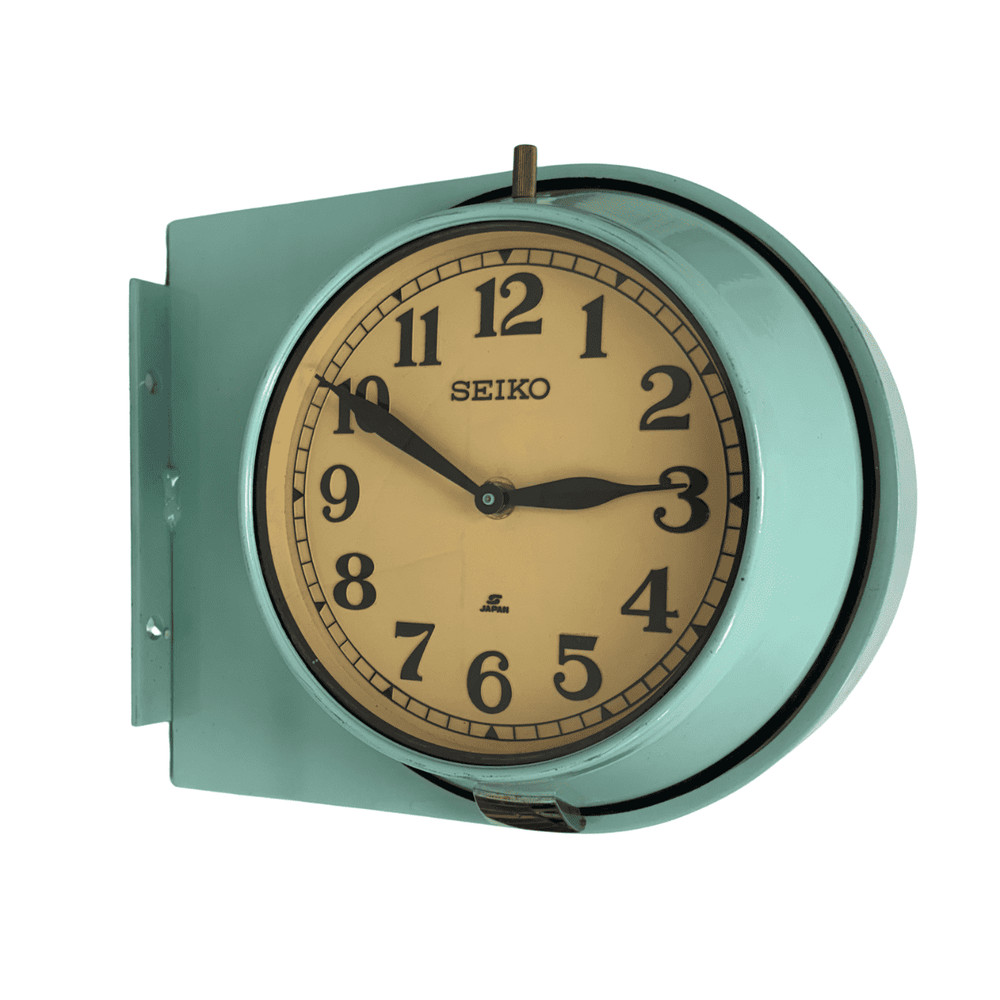Nautical Wall Clock By Seiko, Double-Sided Two-Tone