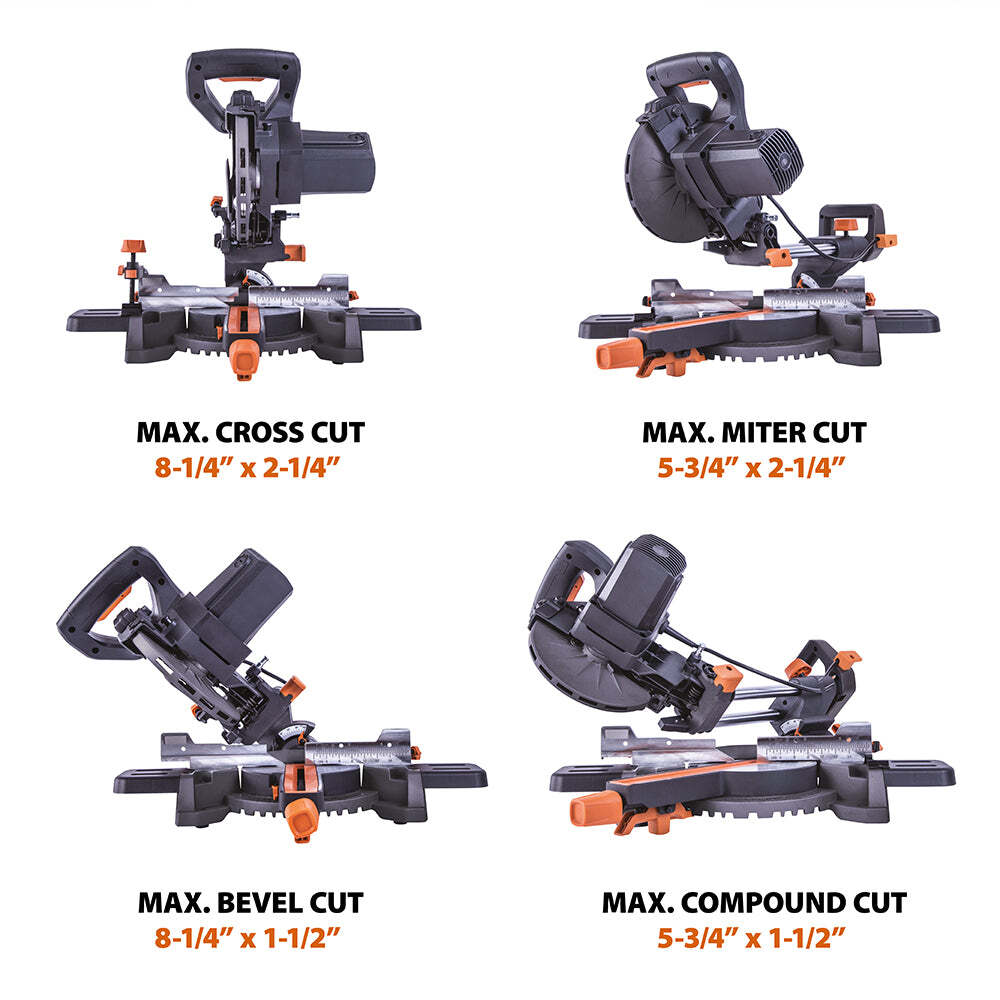Evolution R185SMS+: Single Bevel Sliding Miter Saw With 7-1/4 in. Multi-Material