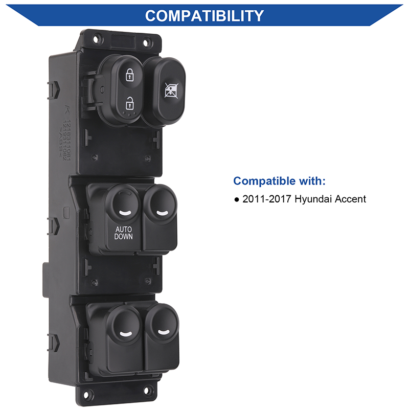 Power Window Control Switch Button for 2011- 2017 Hyundai Accent OEM 93570-1R111