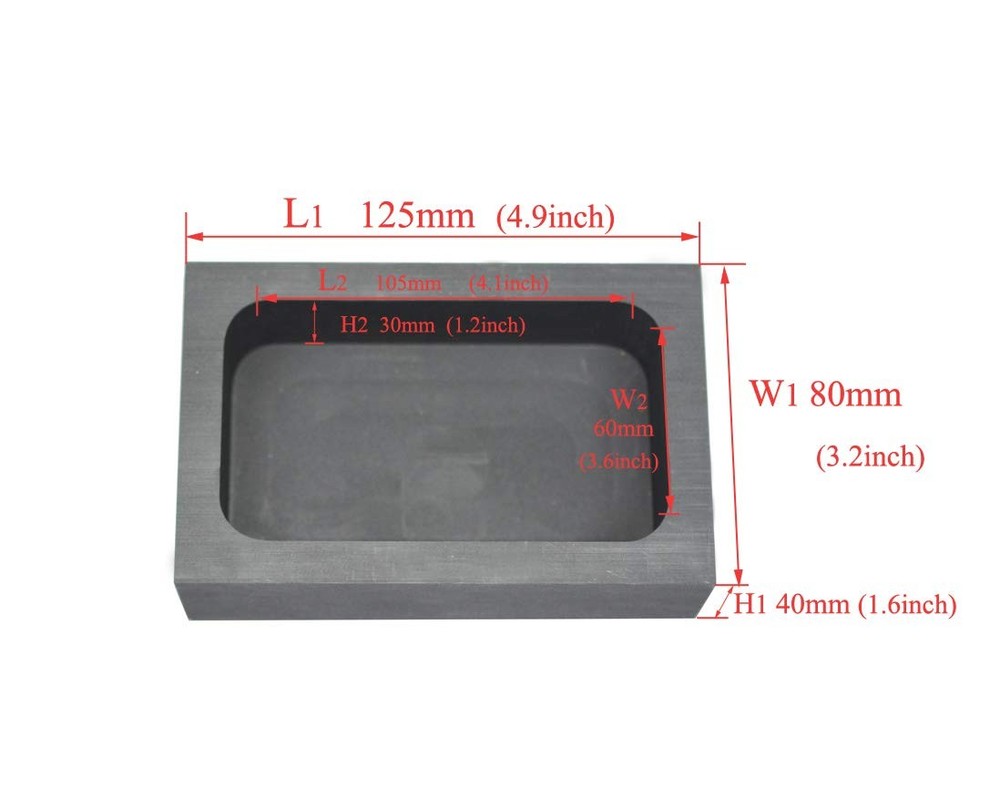 Gold Silver Graphite Ingot Mold Mould Crucible for Melting Casting Refining (...