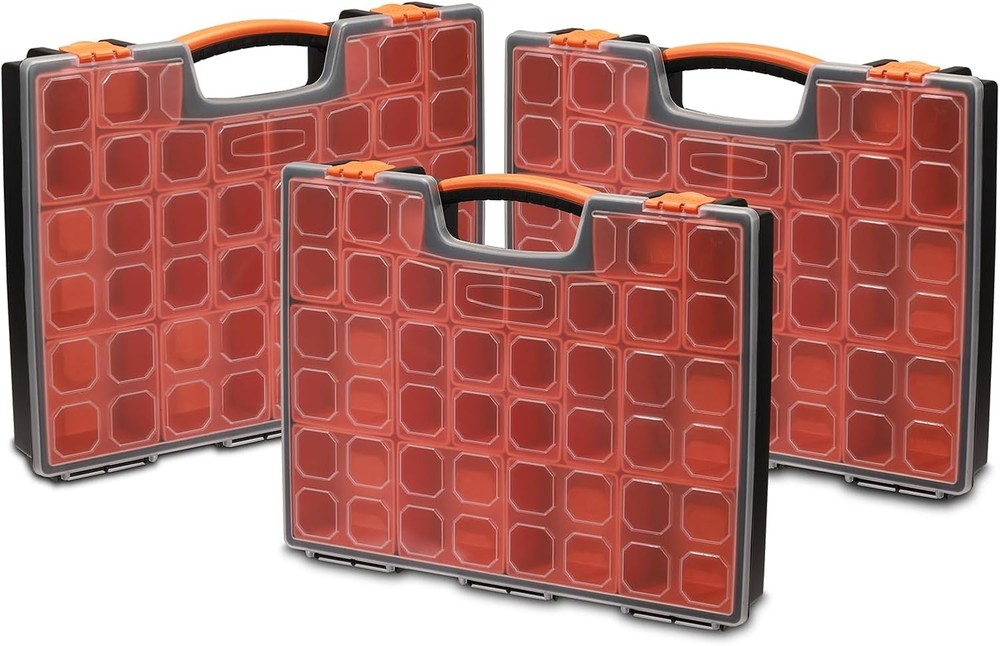 3PCS Multi-Purpose Portable Organizer Box Set W/ 72-Removable Compartments 3