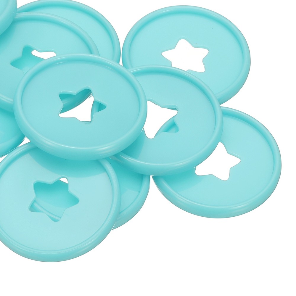 35mm Plastic Book Binding Discs, 11 Pack Expansion Discs Star, Light Blue