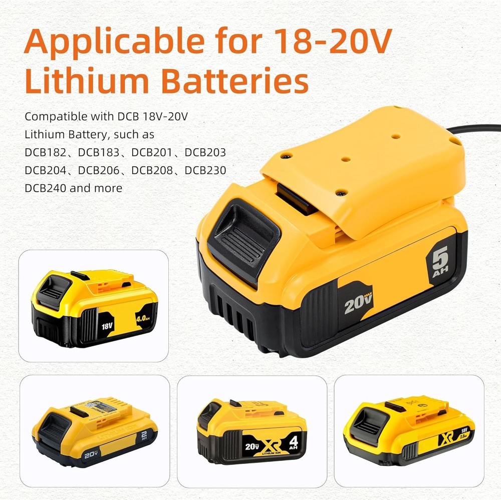 Versatile Starlink Mini Accessory - De.Walt Battery DC Power Plug Adapter 3.2FT