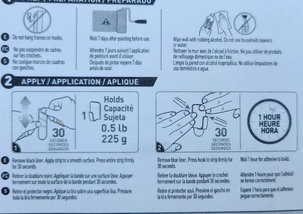 3M Command Damage Free Hanging Small Stainless Steel Metal Hooks 4 Ea Pk