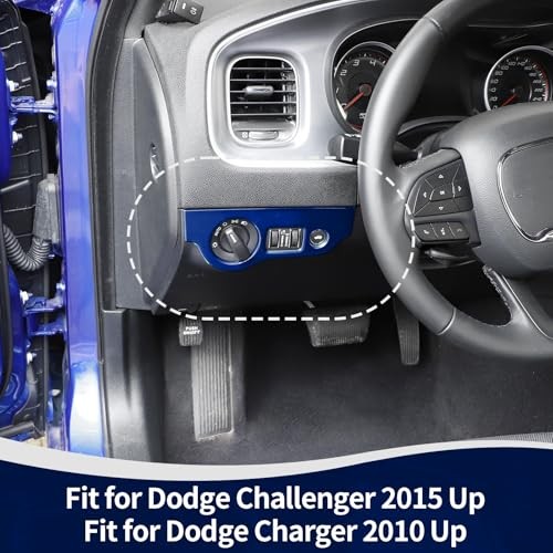 for Challenger Headlight Switch Panel Trim Cover for Dodge Challenger Blue