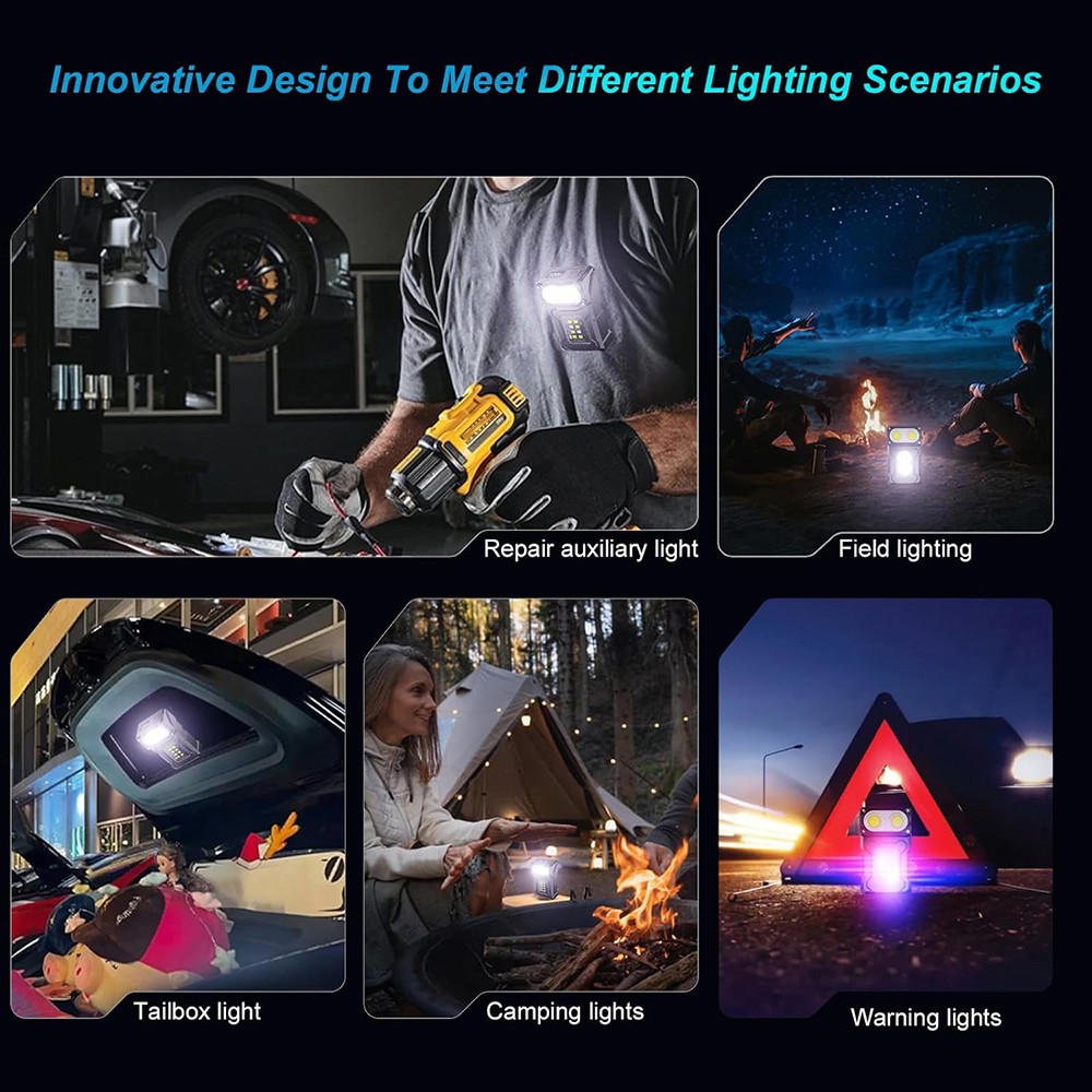 Clip Pocket LED Flashlight Magnetic USB Rechargeable Mini Torch Work Light IPX4